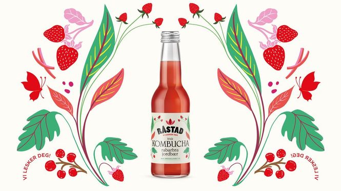 Main Image Råstad Rhubarb and Strawberry Kombucha 33 cl