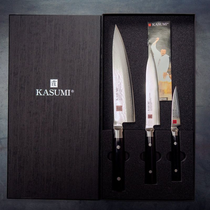 Kasumi Damascus Knife Set - 3 Pieces (Chef, Utility, Paring)