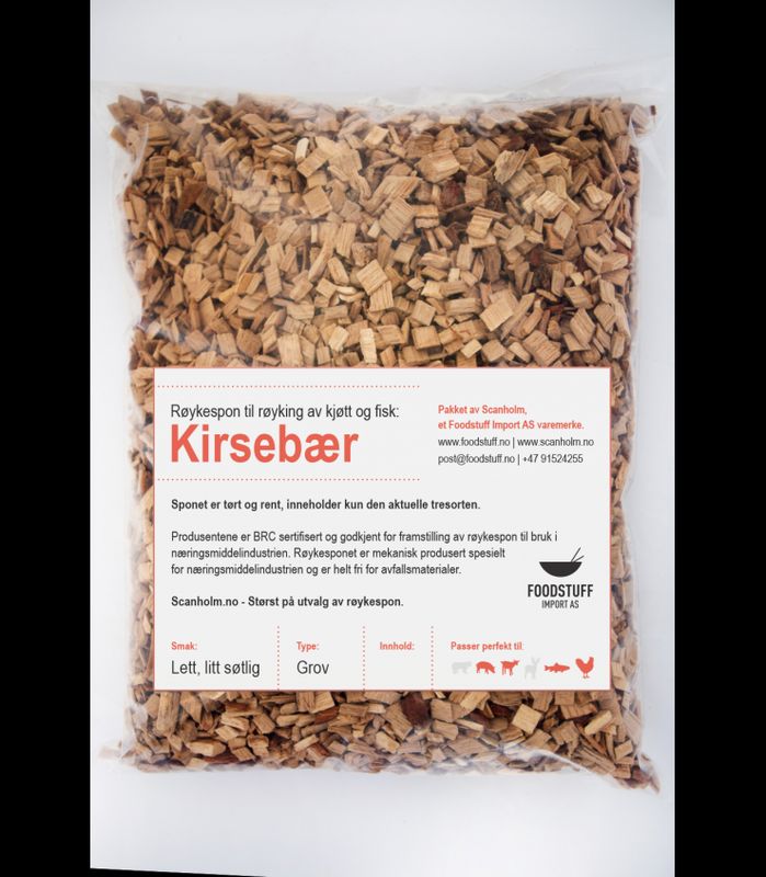 FUMY Røykespon, Røykflis av Kirsebær, Storsekk. Grov størrelse.